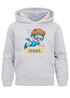 Kinder Hoodie Jungen mit Namen Geschenk Schwimmen Tauchen personalisiert Jungengeschenke Kapuzenpullover Grafik Print Comic Stil Moonworks®preview