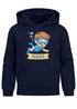 Kinder Hoodie Jungen mit Namen Geschenk Schwimmen Tauchen personalisiert Jungengeschenke Kapuzenpullover Grafik Print Comic Stil Moonworks®preview