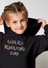 Kinder Hoodie Mädchen Einschulung personalisierte Geschenke zur Einschulung Endlich Schulkind 2025 bunte Buchstaben SpecialMe®preview
