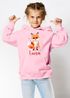 Kinder Hoodie Mädchen Eule Fuchs Hobby Lesen Malen personalisiert Wunschname Geschenk Leseratte Bücherwurm SpecialMe®preview