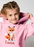 Kinder Hoodie Mädchen Eule Fuchs Hobby Lesen Malen personalisiert Wunschname Geschenk Leseratte Bücherwurm SpecialMe®preview