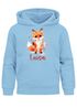 Kinder Hoodie Mädchen Eule Fuchs Hobby Lesen Malen personalisiert Wunschname Geschenk Leseratte Bücherwurm SpecialMe®preview