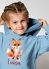 Kinder Hoodie Mädchen Eule Fuchs Hobby Lesen Malen personalisiert Wunschname Geschenk Leseratte Bücherwurm SpecialMe®preview