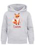 Kinder Hoodie Mädchen Eule Fuchs Hobby Lesen Malen personalisiert Wunschname Geschenk Leseratte Bücherwurm SpecialMe®preview