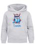 Kinder Hoodie Mädchen Eule Fuchs Hobby Lesen Malen personalisiert Wunschname Geschenk Leseratte Bücherwurm SpecialMe®preview