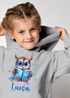 Kinder Hoodie Mädchen Eule Fuchs Hobby Lesen Malen personalisiert Wunschname Geschenk Leseratte Bücherwurm SpecialMe®preview
