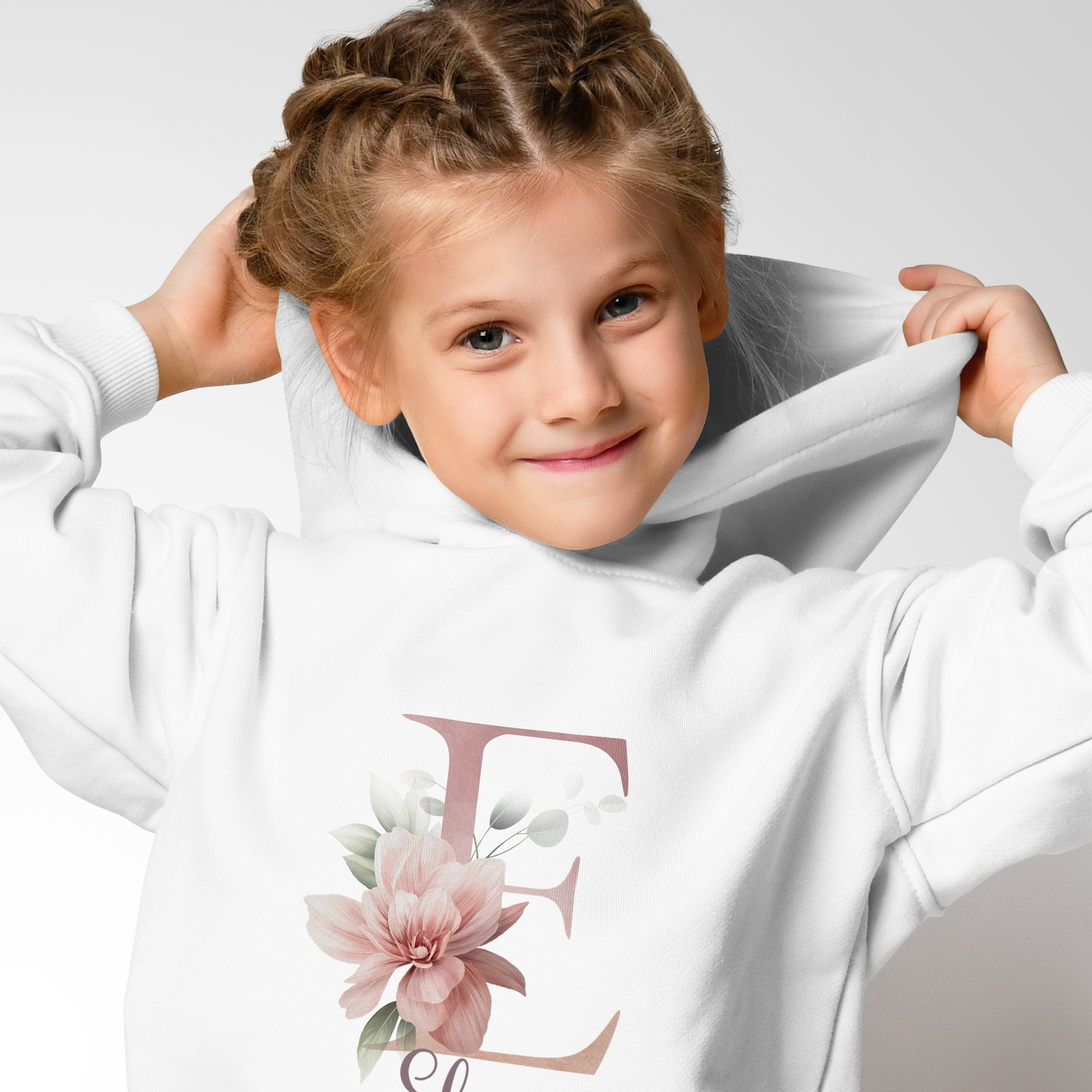 Kinder Hoodie Für Mädchen – Personalisiert Mit Monogramm Initiale Und Wunschname, Bunt & Bequem