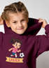 Kinder Hoodie Mädchen mit Namen personalisiert | Fußball Design | Grafik Print Comic Stil | Namensgeschenk Hobby Sport Geschenk Fußballer Moonworks®preview