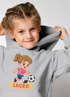 Kinder Hoodie Mädchen mit Namen personalisiert | Fußball Design | Grafik Print Comic Stil | Namensgeschenk Hobby Sport Geschenk Fußballer Moonworks®preview