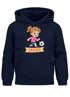 Kinder Hoodie Mädchen mit Namen personalisiert | Fußball Design | Grafik Print Comic Stil | Namensgeschenk Hobby Sport Geschenk Fußballer Moonworks®preview