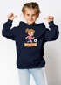 Kinder Hoodie Mädchen mit Namen personalisiert | Fußball Design | Grafik Print Comic Stil | Namensgeschenk Hobby Sport Geschenk Fußballer Moonworks®preview