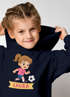 Kinder Hoodie Mädchen mit Namen personalisiert | Fußball Design | Grafik Print Comic Stil | Namensgeschenk Hobby Sport Geschenk Fußballer Moonworks®preview