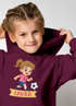 Kinder Hoodie Mädchen mit Namen personalisiert | Fußball Design | Grafik Print Comic Stil | Namensgeschenk Hobby Sport Geschenk Fußballer Moonworks®preview