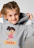 Kinder Hoodie Mädchen mit Namen undFußball Design | Grafik Print im Comicstil| Mädchengeschenk personalisiert Moonworks®preview