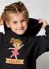 Kinder Hoodie Mädchen mit Namen undFußball Design | Grafik Print im Comicstil| Mädchengeschenk personalisiert Moonworks®preview