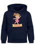 Kinder Hoodie Mädchen mit Namen undFußball Design | Grafik Print im Comicstil| Mädchengeschenk personalisiert Moonworks®preview