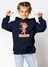 Kinder Hoodie Mädchen mit Namen undFußball Design | Grafik Print im Comicstil| Mädchengeschenk personalisiert Moonworks®preview