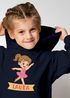 Kinder Hoodie Mädchen mit Namen undFußball Design | Grafik Print im Comicstil| Mädchengeschenk personalisiert Moonworks®preview