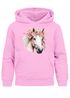 Kinder Hoodie Mädchen Pferdekopf mit Blumen Mädchengeschenke Pferde Print Aufdruck SpecialMe®preview