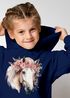 Kinder Hoodie Mädchen Pferdekopf mit Blumen Mädchengeschenke Pferde Print Aufdruck SpecialMe®preview