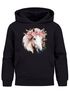 Kinder Hoodie Mädchen Pferdekopf mit Blumen Mädchengeschenke Pferde Print Aufdruck SpecialMe®preview