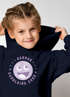 Kinder Hoodie Mädchen Schulkind 2026 Comic-Grafik Smile personalisiert mit Name Jahreszahl Geschenke zur Einschulung Moonworks®preview