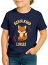 Kinder Jungen T-Shirt Aufschrift Schulkind mit Name personalisiert Motivshirt Löwe Fuchs Geschenkidee Einschulung 2025 SpecialMe®preview