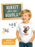 Kinder Jungen T-Shirt Buchstaben ABCD Schulkind mit Einschulungsjahr personalisierbar | Geschenk für Dino-Fans zum Schulstart Moonworks®preview