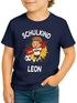 Kinder Jungen T-Shirt Einschulung 2025 mit Namen Fussball Design personalisierbar Schulanfang Geschenkidee Moonworks®preview