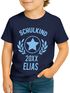 Kinder Jungen T-Shirt Einschulung 2025 mit Namen Retro Wappen Jahrezahl personalisierbar Geschenk Schulanfang Moonworks®preview