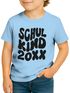 Kinder Jungen T-Shirt Einschulung 2025 Retro-Schriftzug Schulkind mit Jahreszahl personalisierbar Geschenkidee Schulanfang SpecialMe®preview