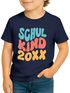 Kinder Jungen T-Shirt Einschulung 2025 Retro-Schriftzug Schulkind mit Jahreszahl personalisierbar Geschenkidee Schulanfang SpecialMe®preview