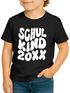 Kinder Jungen T-Shirt Einschulung 2025 Retro-Schriftzug Schulkind mit Jahreszahl personalisierbar Geschenkidee Schulanfang SpecialMe®preview