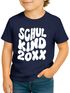 Kinder Jungen T-Shirt Einschulung 2025 Retro-Schriftzug Schulkind mit Jahreszahl personalisierbar Geschenkidee Schulanfang SpecialMe®preview