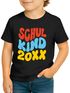 Kinder Jungen T-Shirt Einschulung 2025 Retro-Schriftzug Schulkind mit Jahreszahl personalisierbar Geschenkidee Schulanfang SpecialMe®preview