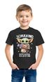 Kinder Jungen T-Shirt Einschulung Baby Yoda Schulkind Erste Klasse ich jetzt bin Spruch lustig Schulanfang Moonworks®preview