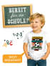 Kinder Jungen T-Shirt Einschulung | mit Spruch Aufstieg in die erste Klasse | personalisierbar mit Jahreszahl | Geschenkidee Schulstart | Printshirt Baumwolle Moonworks®preview