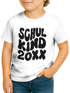 Kinder Jungen T-Shirt Einschulung Retro-Schriftzug Schulkind mit Jahreszahl personalisierbar Geschenkidee Schulanfang SpecialMe®preview