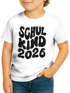 Kinder Jungen T-Shirt Einschulung Retro-Schriftzug Schulkind mit Jahreszahl personalisierbar Geschenkidee Schulanfang SpecialMe®preview