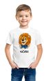 Kinder Jungen T-Shirt mit Name personalisiert Löwe Comicstil Printshirt Kinderfashion SpecialMe®preview