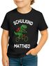 Kinder Jungen T-Shirt Schulkind 2025 mit Namen Dino Aufdruck personalisierbar Geschenkidee Schulanfang Moonworks®preview