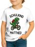 Kinder Jungen T-Shirt Schulkind 2025 mit Namen Dino Aufdruck personalisierbar Geschenkidee Schulanfang Moonworks®preview