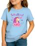 Kinder Mädchen T-Shirt Einhorn Blumen Schmetterlinge Aufdruck Schulkind 2025 – Geschenk  für kleine Einhorn-Fans Schulanfang SpecialMe®preview