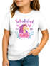 Kinder Mädchen T-Shirt Einhorn Blumen Schmetterlinge Aufdruck Schulkind 2026 – Geschenk für kleine Einhorn-Fans Schulanfang SpecialMe®preview