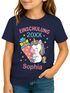 Kinder Mädchen T-Shirt Einschulung 2025 Einhorn personalisiert mit Jahreszahl und Name Geschenkidee Schulanfang Erstklässler Moonworks®preview