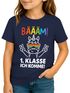 Kinder Mädchen T-Shirt Einschulung 2025 mit Regenbogen-Einhorn, Peace-Zeichen und lustigem Spruch Moonworks®preview