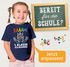 Kinder Mädchen T-Shirt Einschulung 2025 mit Regenbogen-Einhorn, Peace-Zeichen und lustigem Spruch Moonworks®preview