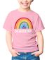 Kinder Mädchen T-Shirt Einschulung 2025 Regenbogen Aufdruck Schulkind Schriftzug Schulanfang Moonworks®preview