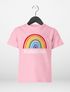 Kinder Mädchen T-Shirt Einschulung 2025 Regenbogen Aufdruck Schulkind Schriftzug Schulanfang Moonworks®preview