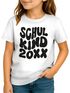 Kinder Mädchen T-Shirt Einschulung 2025 Retro-Schriftzug Schulkind Jahreszahl personalisierbar Geschenk Schulstart SpecialMe®preview